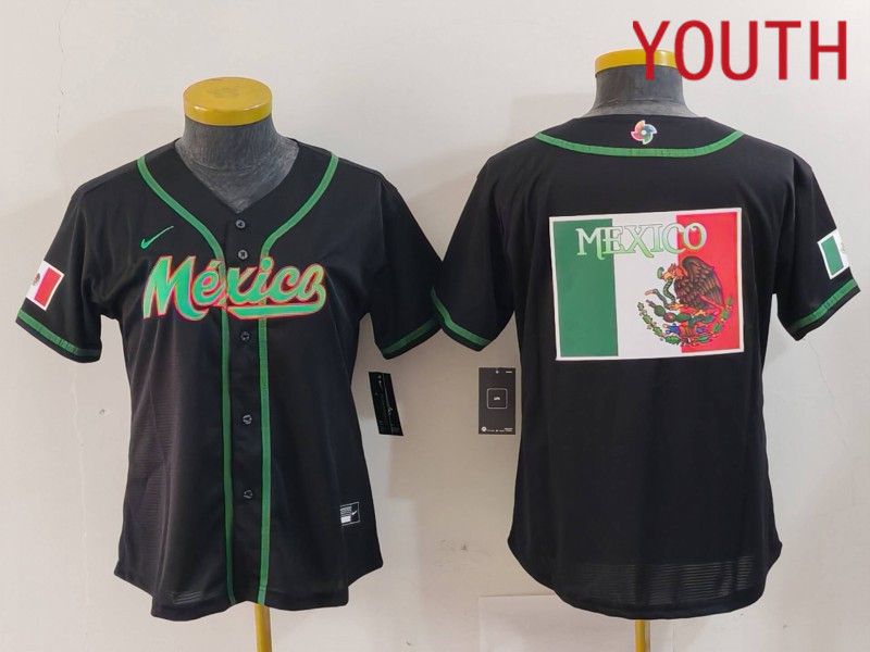Youth 2024 World Cub Mexico Blank Black Nike MLB Jersey style 7->boston red sox->MLB Jersey